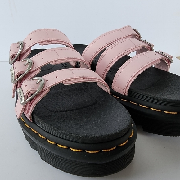 NWOT Dr. Martens Blaire Slide Platform Sandal Chalk Pink - Picture 7 of 12